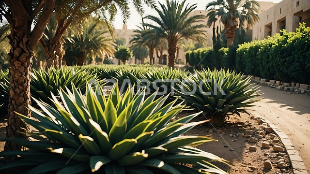 Local crops and products, fruitful palm tree fields in the Kingdom of Saudi Arabia, date production farms, agricultural lands and fertile nature reserves, interest in afforestation and agriculture, soft golden sands