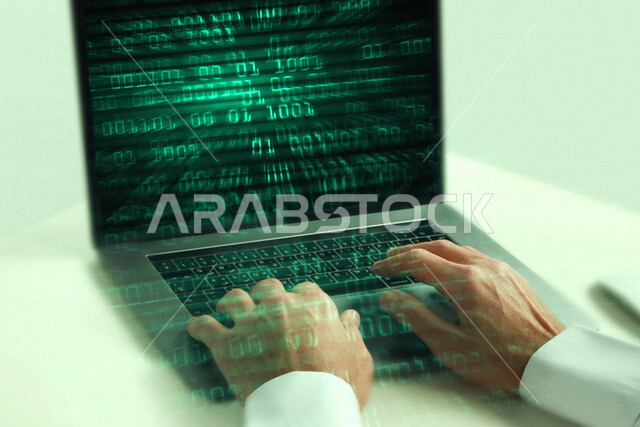 شاب سعودي خليجي يعمل في وظيفة مطور ويب، استخدام لغات البرمجة، تطوير وبناء المواقع والتطبيقات الالكترونية، اكواد وخوارزميات، تقنيات وحاسوب