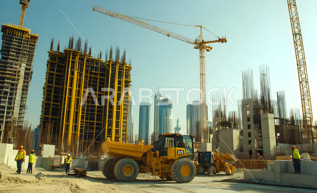 Establishing foundations and structures for residential projects and modern factories, architectural and urban development in the Kingdom of Saudi Arabia, the concept of improving the country's infrastructure, construction, contracting and real estate development works, constructing buildings and mega projects, erecting contemporary towers and skyscrapers
