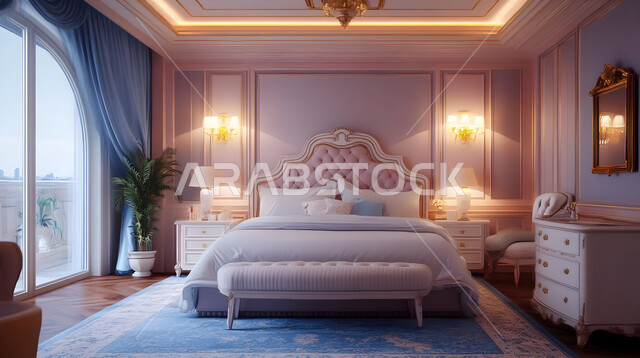  سرير مريح بألوان هادئة، استخدام الطراز الفني الأنيق في الأثاث المنزلي، الديكورات العصرية لغرف النوم، تصاميم داخلية متميزة للفلل والشقق السكنية في المملكة العربية السعودية، اكسسوارات منزلية داخلية راقية