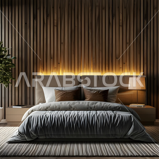  سرير مريح بألوان هادئة، استخدام الطراز الفني الأنيق في الأثاث المنزلي، الديكورات العصرية لغرف النوم، تصاميم داخلية متميزة للفلل والشقق السكنية في المملكة العربية السعودية، اكسسوارات منزلية داخلية راقية