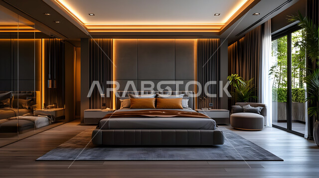  الديكورات العصرية لغرف النوم، تصاميم داخلية متميزة للفلل والشقق السكنية في المملكة العربية السعودية، اكسسوارات منزلية داخلية راقية، سرير مريح بألوان هادئة، استخدام الطراز الفني الأنيق في الأثاث المنزلي