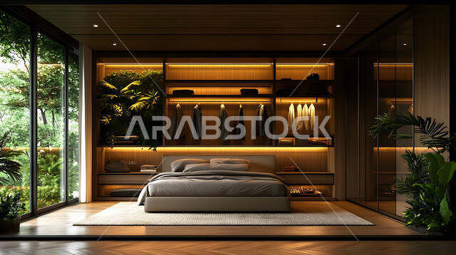  الديكورات العصرية لغرف النوم، تصاميم داخلية متميزة للفلل والشقق السكنية في المملكة العربية السعودية، اكسسوارات منزلية داخلية راقية، سرير مريح بألوان هادئة، استخدام الطراز الفني الأنيق في الأثاث المنزلي