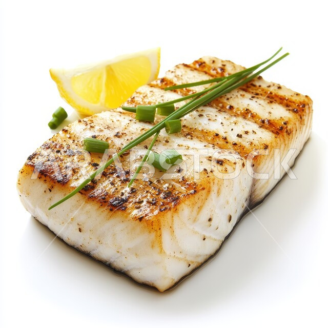 سمك السلمون المشوي مع الخضار، وجبة ذات قيمة غذائية عالية، فنون التقديم في مطاعم ومطابخ المملكة العربية السعودية، أطباق من المأكولات العربية التقليدية الشعبية، وصفات طعام شهية صحية ولذيذة, خلفية بيضاء