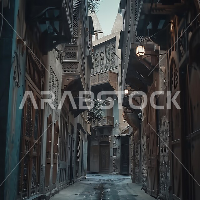 المدينة التاريخية في جدة بتصميم معماري عربي و إسلامي قديم ، أماكن سياحية تاريخية في المملكة العربية السعودية ، معالم تاريخية في جدة البلد ، مدينة جدة التاريخية ، المباني الأثرية في البلد التاريخي في مدينة جدة