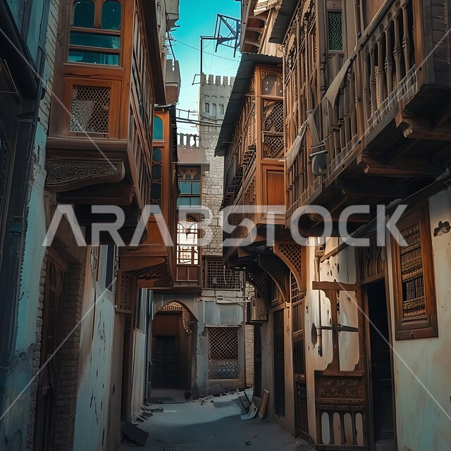 المدينة التاريخية في جدة بتصميم معماري عربي و إسلامي قديم ، أماكن سياحية تاريخية في المملكة العربية السعودية ، معالم تاريخية في جدة البلد ، مدينة جدة التاريخية ، المباني الأثرية في البلد التاريخي في مدينة جدة