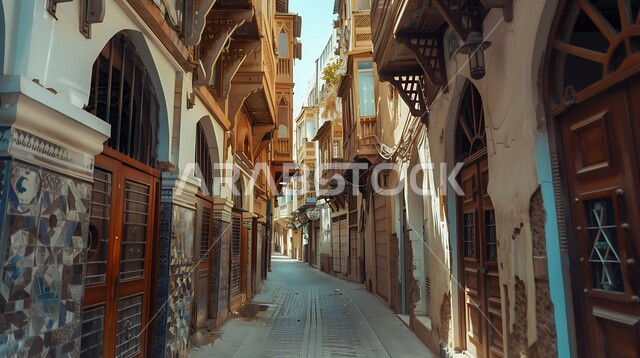 المدينة التاريخية في جدة بتصميم معماري عربي و إسلامي قديم ، أماكن سياحية تاريخية في المملكة العربية السعودية ، معالم تاريخية في جدة البلد ، مدينة جدة التاريخية ، المباني الأثرية في البلد التاريخي في مدينة جدة