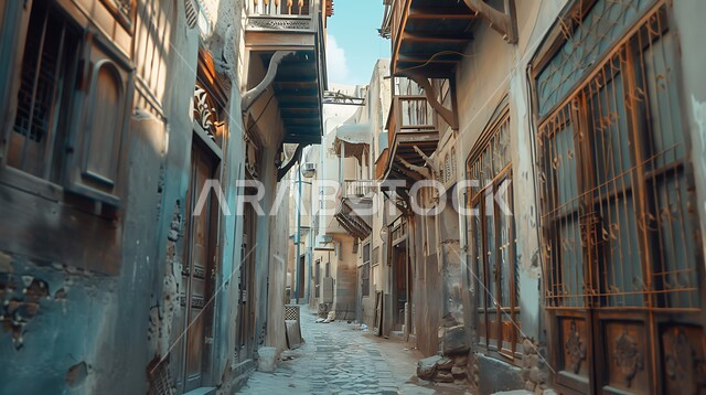 المدينة التاريخية في جدة بتصميم معماري عربي و إسلامي قديم ، أماكن سياحية تاريخية في المملكة العربية السعودية ، معالم تاريخية في جدة البلد ، مدينة جدة التاريخية ، المباني الأثرية في البلد التاريخي في مدينة جدة