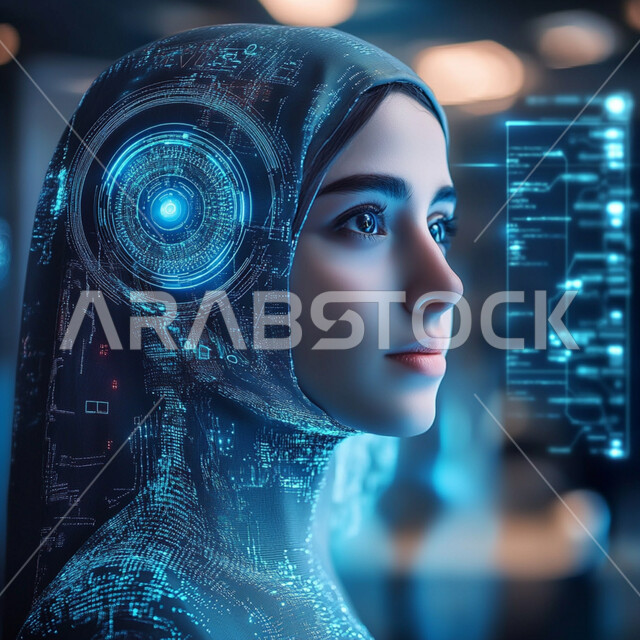 Saudi Vision 2030, Technological Development on Planet Earth, 3D Designs for Future Robots, Cyborg, Advanced Intelligent Robotic Woman, Achieving the Industrial Revolution, Innovation, Science and Artificial Intelligence Technology
