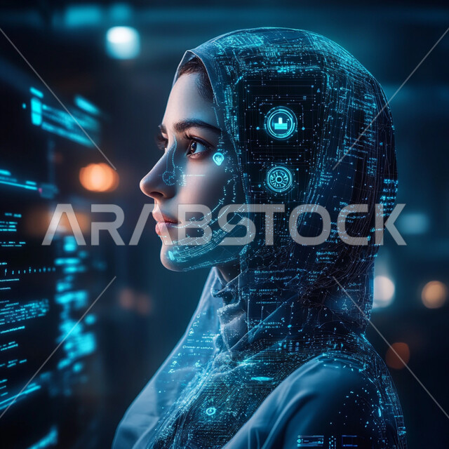 التطور التكنولوجي على كوكب الأرض, تصاميم ثلاثية الأبعاد للروبوتات المستقبلية, سايبورغ امرأة آلية متطورة ذكية, تحقيق الثورة الصناعية, الابتكار و العلوم و تكنولوجيا الذكاء الاصطناعي, رؤية مستقبلية سعودية 2030