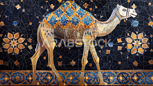 الاهتمام بالتطريز في المملكة السعودية، نقوش السدو مع مع الجمل العربي، الفن التراثي الحرفي التقليدي، تصاميم بأشكال هندسية للزخرفة العربيه الاصيله الملونة, التراث السعودي الشعبي