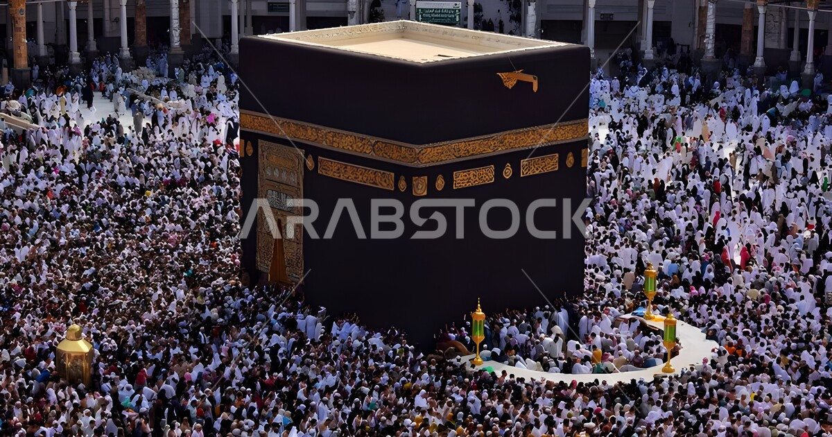 Sacred Islamic religious places and landmarks, performing Hajj and ...