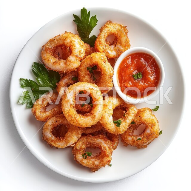 المأكولات البحريه الطازجة، أطباق المقبلات الشهية، وجبات الطعام السريعة، طبق من الروبيان المقلي مع الصوص والخضار، فنون تقديم الجمبري في مطاعم ومطابخ المملكة العربيه السعودية