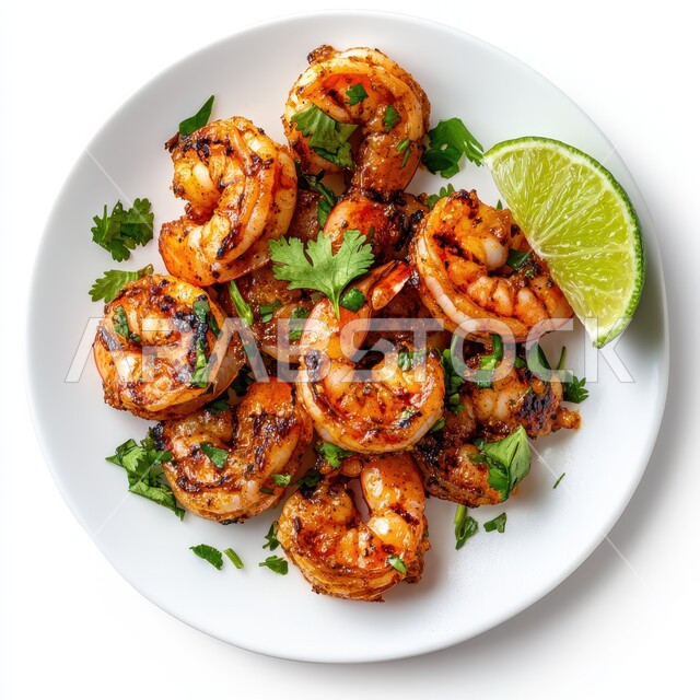 أطباق المقبلات الشهية، وجبات الطعام السريعة، طبق من الروبيان المقلي مع الصوص والخضار، فنون تقديم الجمبري في مطاعم ومطابخ المملكة العربيه السعودية، المأكولات البحريه الطازجة