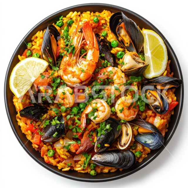 سلطات الأعشاب بالأسماك والكائنات البحرية، أطباق المقبلات الباردة اللذيذة، سلطة من قطع المحار والخضار المشكلة، وصفات الطعام الصحي الغني بالفوائد والعناصر الغذائية، فن تقديم الطعام البحري في المطاعم السعودية