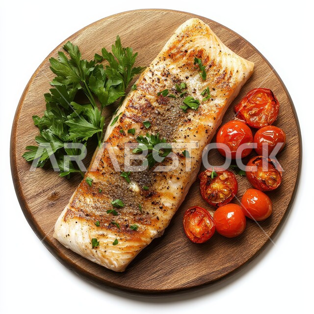 فنون التقديم في مطاعم المملكة العربية السعودية، وصفات وأطباق لذيذة للمأكولات البحرية، مهارة إعداد الأصناف المتنوعة من الأسماك في المطبخ السعودي، طبق فيليه سمك السلمون المشوي المدخن مع الخضار، وجبات الطعام الشهية الشرقية