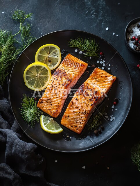 مهارة إعداد الأصناف المتنوعة من الأسماك في المطبخ السعودي، طبق فيليه سمك السلمون المشوي المدخن مع الخضار، وجبات الطعام الشهية الشرقية، فنون التقديم في مطاعم المملكة العربية السعودية، وصفات وأطباق لذيذة للمأكولات البحرية