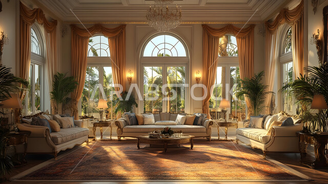 ديكورات منزلية حديثة لغرفة جلوس بواجهة زجاجية كبيرة, ديكور داخلي لغرف المعيشة على الطراز الحديث, تصاميم عصرية فاخرة، أثاث منزلي راقي، شقق وفلل سكنية في المملكة العربية السعودية