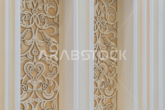 الفن الهندسي المعماري لمسجد عربي عريق، النقوش والزخارف على الطراز الاسلامي، التصاميم والديكورات الداخلية الأنيقة للمساجد، مفهوم العبادة والتقرب إلى الله تعالى