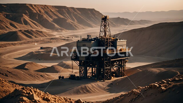 الأبراج والهياكل المعدنية في الأراضي الصحراوية في وقت النهار, مستودعات وخزانات كبيرة وضخمة, النهضة بالاقتصاد الوطني السعودي, صناعات ومشاريع بتروكيماوية، مفهوم هندسة البترول في دول الخليج, مصافي تكرير النفط والغاز, مصانع ومناجم الوقود في المملكة العربية السعودية