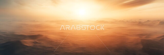 منظر الرمال الذهبية الناعمة, البيئة الجافة القاسية في صحاري المملكة العربية السعودية, التضاريس والتلال في المناطق الصحراوية, الأراضي و المساحات الواسعة, التشكيلات والكثبان الرملية الكثيفة في الصحراء