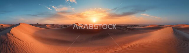 التضاريس والتلال في المناطق الصحراوية, الأراضي و المساحات الواسعة, التشكيلات والكثبان الرملية الكثيفة في الصحراء, منظر الرمال الذهبية الناعمة, البيئة الجافة القاسية في صحاري المملكة العربية السعودية