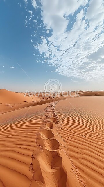 البيئة الجافة القاسية في صحاري المملكة العربية السعودية, التضاريس والتلال في المناطق الصحراوية, الأراضي و المساحات الواسعة, التشكيلات والكثبان الرملية الكثيفة في الصحراء, منظر الرمال الذهبية الناعمة