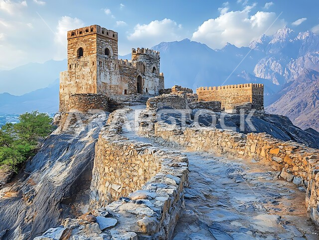 الفن الهندسي المعماري على الطراز القديم لبناء القلاع, المعالم السياحية في المملكة العربية السعودية, الأماكن التراثية التاريخية القديمة, قلعة حجرية أثرية مهجورة