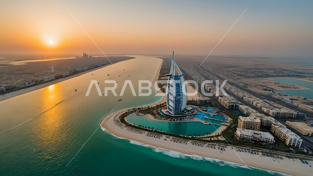 المناظر الطبيعية و المائية المتميزة، فنادق ومنتجعات سياحية فاخرة في الإمارات العربية المتحدة، الفن الهندسي المعماري على الطراز الحديث لبرج العرب على ساحل الخليج العربي، الاهتمام بالتشجير والزراعة