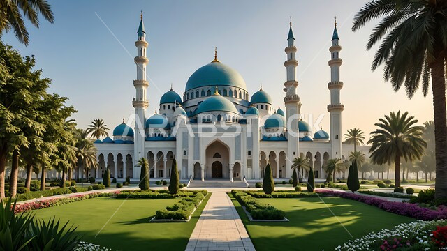 أماكن إسلامية مقدسة، نداء المسلمين لأداء الفرائض والصلوات, العبادة والتقرب من الله, الفن الهندسي المعماري لبناء المساجد في المملكة العربية السعودية, الديكورات والتصاميم الخارجية الحديثة لبناء مسجد باللون الأبيض