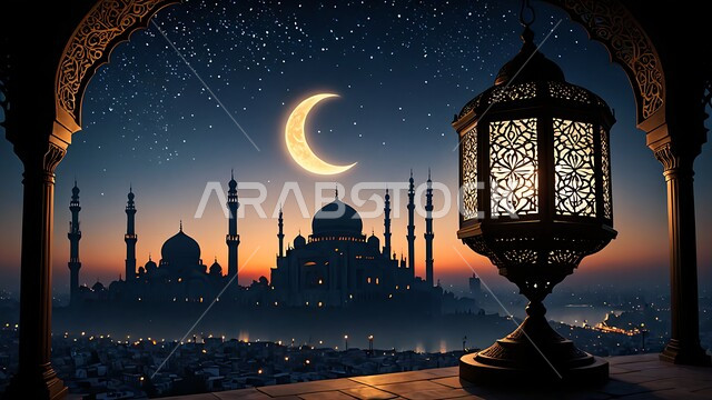 أجواء رمضانية وروحانية إسلامية، فوانيس وتحف وديكورات تقليدية للاحتفال بقدوم شهر رمضان المبارك، العادات والتقاليد العربية في زينة الأعياد والمناسبات الدينية
