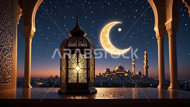 أجواء رمضانية وروحانية إسلامية، فوانيس وتحف وديكورات تقليدية للاحتفال بقدوم شهر رمضان المبارك، العادات والتقاليد العربية في زينة الأعياد والمناسبات الدينية