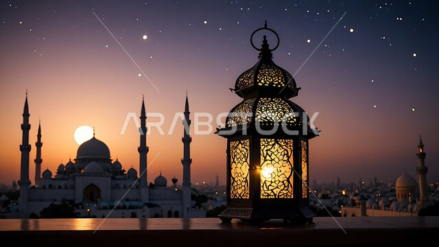 أجواء رمضانية وروحانية إسلامية، فوانيس وتحف وديكورات تقليدية للاحتفال بقدوم شهر رمضان المبارك، العادات والتقاليد العربية في زينة الأعياد والمناسبات الدينية