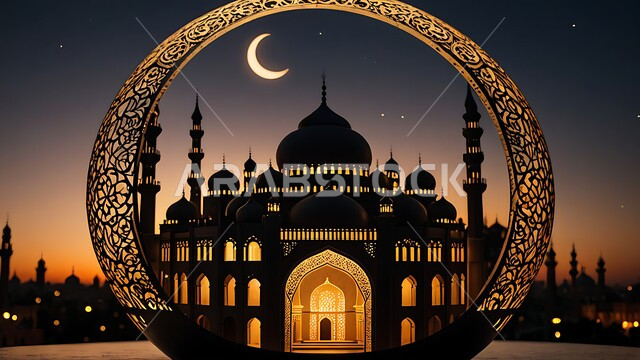 الفن الهندسي المعماري لبناء القبب والمآذن الشامخة على الطراز العربي الحديث، الأجواء الروحانية الإسلامية في السعودية، تصاميم تقليدية للاحتفال بالمناسبات الدينية، مجسم ثلاثي الأبعاد لمسجد إسلامي، أماكن أداء الفرائض والعبادات، مفهوم العبادة والتقرب إلى الله