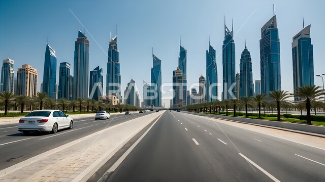 النمو والتطور العمراني للمباني والمنشآت السكنية والتجارية في مدينة دبي، الفن الهندسي المعماري للأبراج وناطحات السحاب في الإمارات العربية المتحدة، تحسين البنية التحتية، الاهتمام بالشوارع الاسفلتية المعبدة، زراعة أشجار النخيل على أطراف الطرق