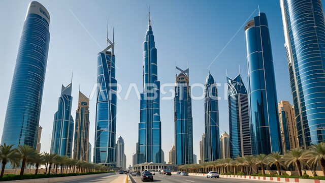 النمو والتطور العمراني للمباني والمنشآت السكنية والتجارية في مدينة دبي، الفن الهندسي المعماري للأبراج وناطحات السحاب في الإمارات العربية المتحدة، تحسين البنية التحتية، الاهتمام بالشوارع الاسفلتية المعبدة، زراعة أشجار النخيل على أطراف الطرق