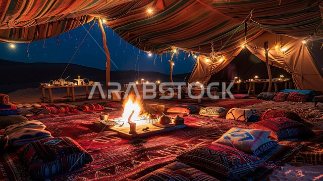  قضاء الوقت الممتع بالجلسات الهادئة في الصحراء, أماكن رحلات السفاري الشبابية, أجواء التخييم و الكشتات البرية في المناطق الصحراوية, خيم شعبية تقليدية، أنشطة ترفيهية ممتعة في المملكة العربية السعودية