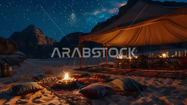  قضاء الوقت الممتع بالجلسات الهادئة في الصحراء, أماكن رحلات السفاري الشبابية, أجواء التخييم و الكشتات البرية في المناطق الصحراوية, خيم شعبية تقليدية، أنشطة ترفيهية ممتعة في المملكة العربية السعودية