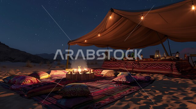  قضاء الوقت الممتع بالجلسات الهادئة في الصحراء, أماكن رحلات السفاري الشبابية, أجواء التخييم و الكشتات البرية في المناطق الصحراوية, خيم شعبية تقليدية، أنشطة ترفيهية ممتعة في المملكة العربية السعودية