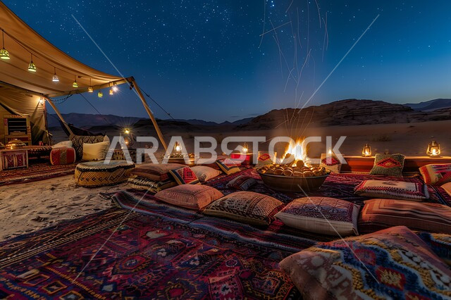 قضاء الوقت الممتع بالجلسات الهادئة في الصحراء، أماكن رحلات السفاري الشبابية، أجواء التخييم و الكشتات البرية في المناطق الصحراوية، خيم شعبية تقليدية، أنشطة ترفيهية ممتعة في المملكة العربية السعودية