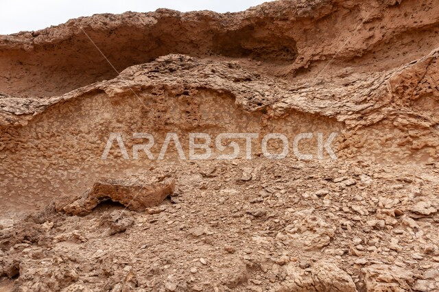 Mountain peaks and plateaus in the desert, rock formations and formations in Saudi Arabia, terrain and landscapes in deserts