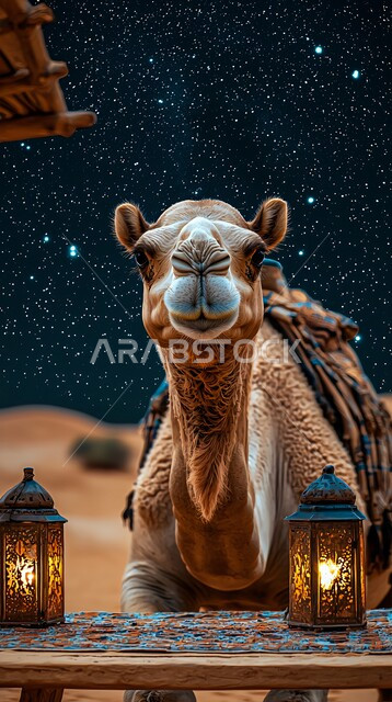 التلال و الكثبان الرملية، الرمال الذهبية الناعمة، جمل عربي أصيل وسط الصحراء في النهار، تربية الجمال والابل في المحميات الطبيعية في المملكة العربية السعودية ، الاهتمام ورعاية المواشي والثدييات في الصحاري، خلفية الطبيعة