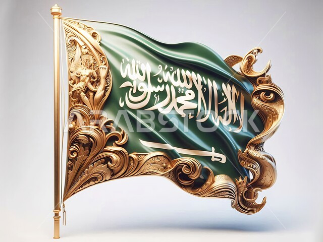 الاحتفال بذكرى العيد الوطني 23 سبتمبر، راية التوحيد وسيف القوة، احياء ذكرى يوم العلم 11 مارس، علم المملكة العربية السعودية الاخضر المرفرف، المناسبات والاعياد الوطنية، مفهوم حب الوطن والانتماء إليه, خلفية بيضاء