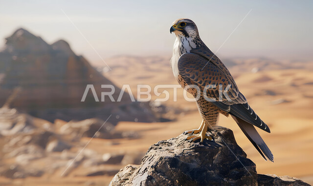 الفخر بالتراث السعودي العريق، طائر الصقر في إحدى المحميات الطبيعية، حدة البصر و رمز القوة والتحدي، تدريب وترويض الطيور الجارحة والمفترسة، إقامة نادي الصقور في موسم الصيد السنوي في المملكة العربية السعودية