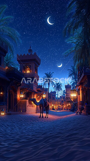 جمل عربي أصيل يسير وسط الصحراء، تربية الجمال والابل في المحميات الطبيعية في المملكة العربية السعودية ،  الرمال الذهبية الناعمة، الاهتمام ورعاية المواشي والثدييات في الصحاري