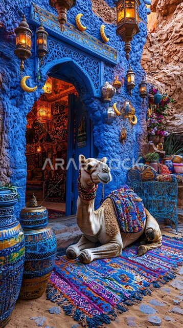 التخييم في البراري والمناطق الصحراوية، تربية الابل في المحميات الطبيعية، رعاية الثدييات والمواشي وحيوان الجمل في صحاري المملكة، الرمال الذهبية الناعمة، ناقة عربية أصيلة وسط  الصحراء، مفهوم الأصالة والعراقة، الأجواء الشتوية الهادئة، خلفية الطبيعة