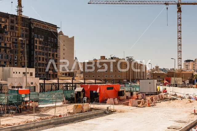 منطقة إنشاء مشروع مترو الرياض في حي المربع بالقرب من مكتب التعليم الحكومي في الرياض, أحدث التقنيات والمواصفات العالمية في المملكة العربيه السعودية، أعمال البناء والمقاولات والتطوير العقاري، تشييد المباني والمشاريع الضخمة، مفهوم تحسين البنية التحتية للبلاد