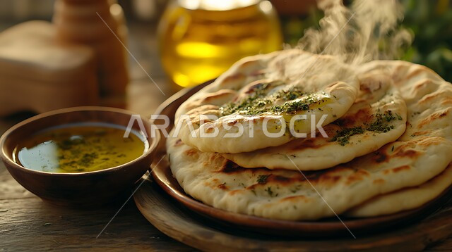 أرغفة الخبز العربي التقليدي (البيتا)، الخبز المفرود في الفرن الشعبي، المخابز والأفران في المملكة العربية، مخبوزات ساخنة طازجة، منتجات وطنية محلية سعودية