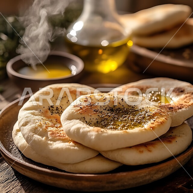 أرغفة الخبز العربي التقليدي (البيتا)، الخبز المفرود في الفرن الشعبي، المخابز والأفران في المملكة العربية، مخبوزات ساخنة طازجة، منتجات وطنية محلية سعودية