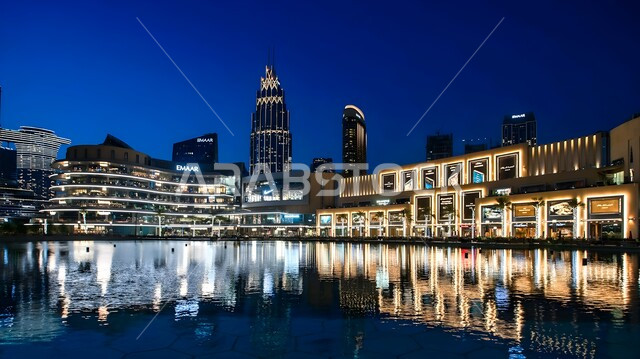 ناطحات السحاب والأبراج العالية المضيئة ليلا, معالم وأماكن سياحية مشهورة, المباني والمنشآت السكنية والتجارية في الامارات العربية المتحدة، جذب واستقطاب السياح من أنحاء العالم، النمو والتطور العمراني على ساحل الخليج